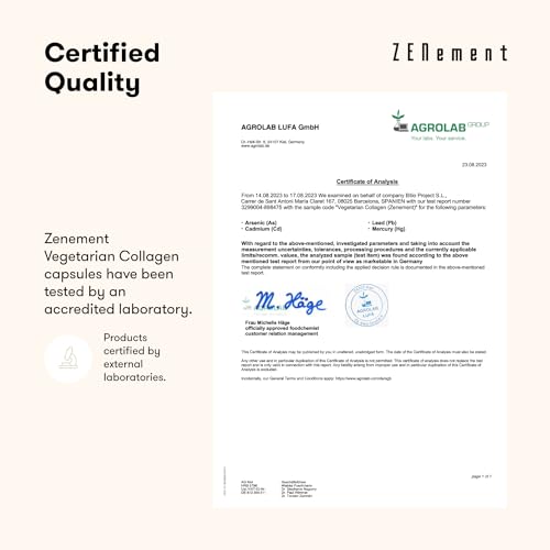 Vegetarian Collagen, from Organic Eggshell Membrane, 120 Capsules | with Glucosamine, Chondroitin, Hyaluronic Acid and Plant Extracts Zenement Au supplements