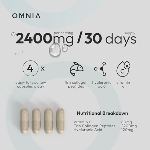 Omnia Marine Collagen Capsules 2400mg for Women & Men with Type I Collagen OMNIA Au supplements