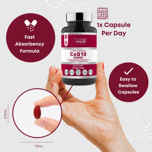 Ubiquinone Coenzyme Q10 300mg Softgel Capsules, 120 Super Strength Vegan Friendly The Intelligent Health Au supplements