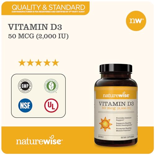 NatureWise Vitamin D3 2000iu (50 mcg) Healthy Muscle Function, and Immune Support NatureWise Au supplements