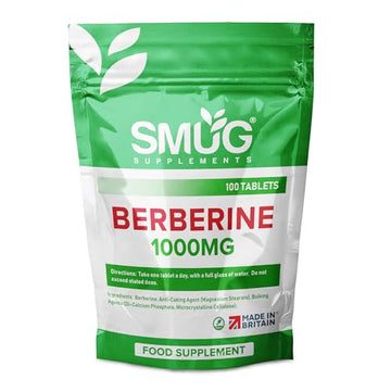 SMUG Supplements Berberine Tablets - 100 High Strength 1000mg Pills - Can Promote SMUG Supplements Au supplements