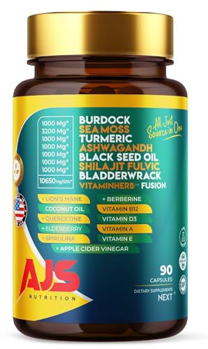 AJS Sea Moss Capsules 3200Mg, Shilajit 1000Mg with Black Seed Oil, Ashwagandha AJS Nutrition Au supplements