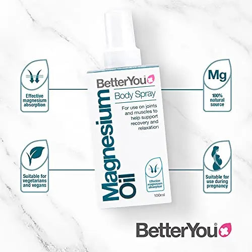 BetterYou Magnesium Oil Body Spray, Pure and Natural Source of Magnesium Chloride BetterYou Au supplements
