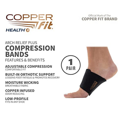 Copper Fit CFACBP Health Unisex Arch Relief Plus with Built-In Orthotic Copper FitUS supplements