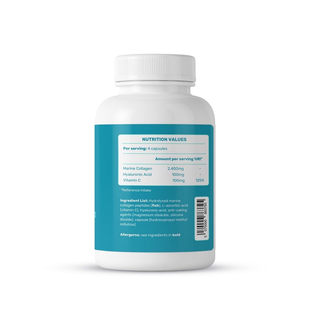 TRUE MARINE Collagen Capsules - 2,400mg of Marine Collagen with Hyaluronic Acid & Vitamin C - Skin, Hair, Nails & Joint Support TRUE MARINE Au supplements