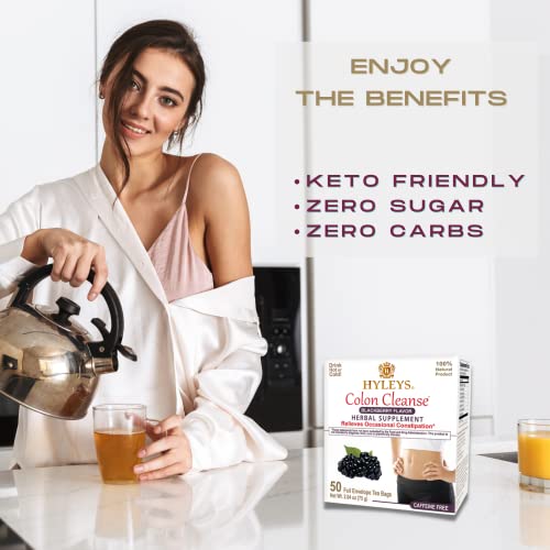 Hyleys Colon Cleanse Tea Blackberry Flavor - 50 Tea Bags (6 Pack - 300 Tea Bags Total) HYLEYS Au supplements