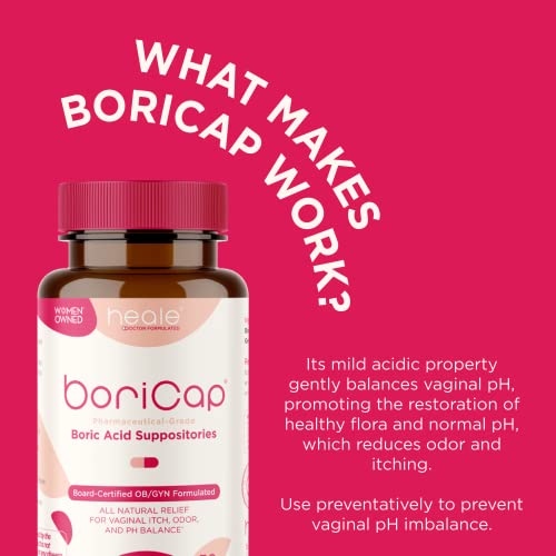 BoriCap - Boric Acid Suppositories for Women - 600 mg - Vaginal Health, pH Balance, Itch & Odor - Natural BoriCap Au supplements