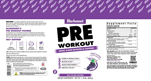 Bluebonnet Nutrition Extreme Edge Pre workout, Muscle Recharging Formula, Increases Bluebonnet Au supplements