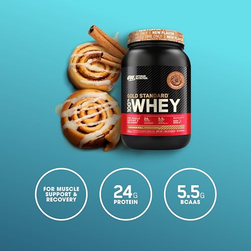 Optimum Nutrition Gold Standard 100% Whey Protein Powder, Cinnamon Roll, 2 Pound Optimum Nutrition Au supplements