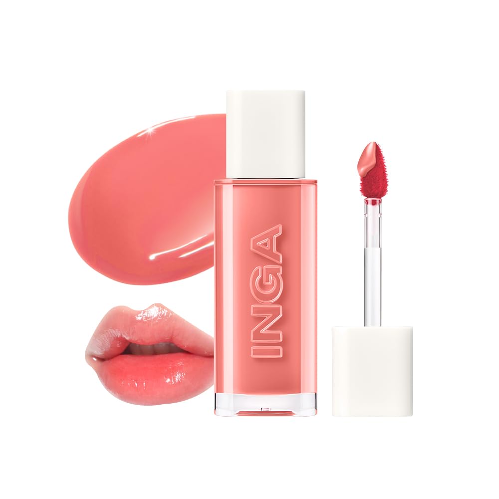 INGA Water Glow Lip Tint | Hydrating, Glossy Korean Lip Tint with Sheer Color & Glass-Like Shine | Long-Lasting, Non-Sticky Korean Lip Stain (RICH SALMON) INGA Au supplements