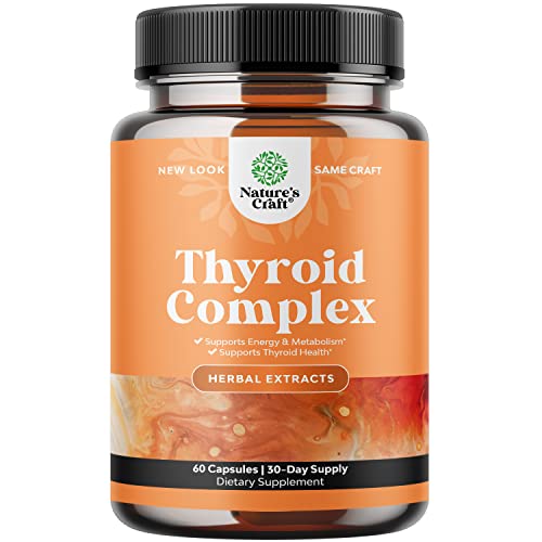 Thyroid Support Natural Complex Supplement Capsules with Vitamin B-12 Natures Craft Au supplements