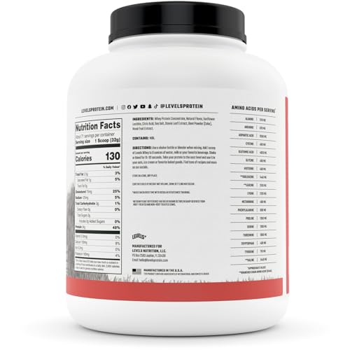 Levels Grass Fed 100% Whey Protein, No Hormones, Strawberry, 5LB Levels Nutrition Au supplements