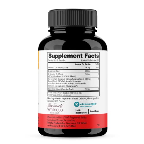 Sandhu's L-Arginine with Nitric Oxide Precursor | Made in The USA| 30 Days Supply Sandhu's Au supplements