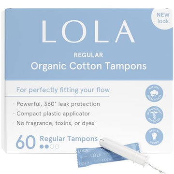 LOLA Organic Cotton Tampons, 60 Count - Tampons Regular, Period Feminine Hygiene Products LOLA Au supplements