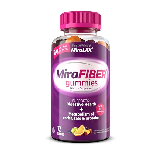 MiraLAX New MiraFIBER Gummies, 8g of Daily Prebiotic Fiber with B Vitamin MiraLAX Au supplements