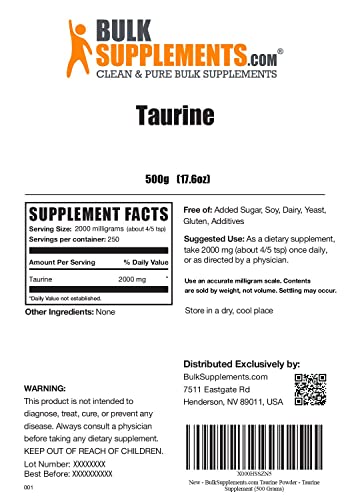 BULKSUPPLEMENTS.COM Taurine Powder - Taurine Supplement, Taurine 2000mg BULKSUPPLEMENTS.COM Au supplements