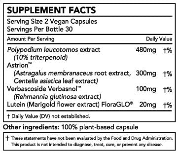 Smarter Skin, Nourishing Skin Health Within, Triple Combination of Polypodium Leucotomos Extract, FloraGLO, Verbasnol, 60 Vegan Capsules Nature Restore Au supplements