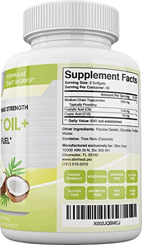 Slim Heat Keto MCT Oil Capsules with C8 & C10 - Fast Acting Ketosis Brain & Body Fuel Slim Heat Au supplements