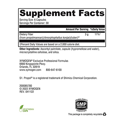 XYMOGEN OptiFiber Lean Fiber Supplement - 100% Natural and Soluble Propolmannan Fiber XYMOGEN Au supplements