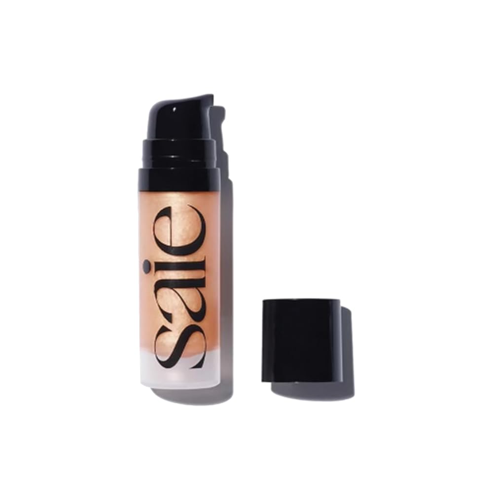 Saie Mini Glowy Super Gel Lightweight llluminator & Makeup Primer - Sunglow (0.5 oz) + Dew Blush - Lightweight Liquid Blush with a Blendable + Buildable Cream Finish - Cutie (.40 oz) Saie Au supplements