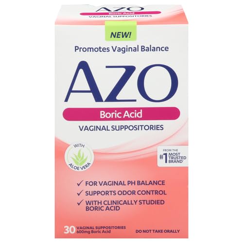 AZO Boric Acid Vaginal Suppositories, Helps Support Odor Control and Balance Vaginal PH AZO Au supplements