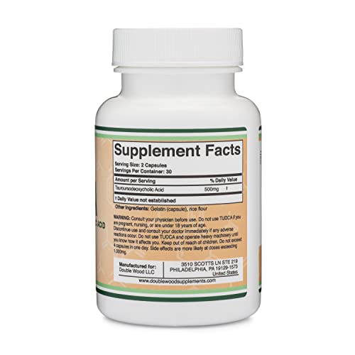 TUDCA Bile Salts Liver Support Supplement, 500mg Servings, Liver and Gallbladder Double Wood Supplements Au supplements