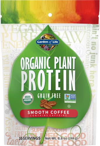 Garden of Life Organic Plant Protein Smooth Coffee Powder, 10 Servings - Vegan Garden of Life Au supplements