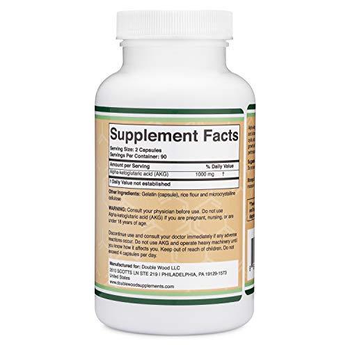 AKG Supplement (Alpha Ketoglutaric Acid) 1,000mg Per Serving (180 Capsules) Different Double Wood Supplements Au supplements