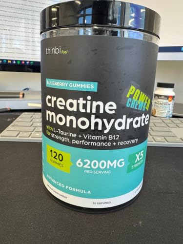 Creatine Monohydrate Gummies Complex 6200mg for Men & Women - 120 Gummies Advanced Formula W/L-Taurine + Vitamin B12 for Muscle Strength, Muscle Builder, Energy Boost, Pre-Workout Supplement - Thinbi Thinbi Au supplements