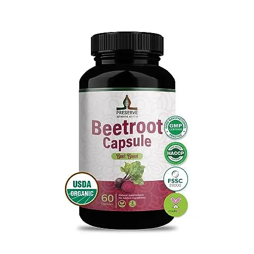 PRESERVE Organic Beetroot casules 16,000mg Per Serving, Natural Monthly Supplement PRESERVEAU supplements