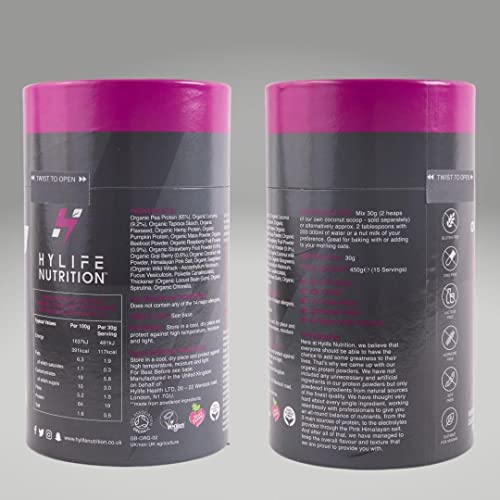Hylife Nutrition - Organic Protein Powder - Mixed Berry Vegan Protein Powder (450g - 15 Servings) Hylife Nutrition Au supplements