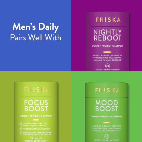 FRISKA Men’s Daily Digestive Enzyme and Probiotics Supplement, Natural Support FR!SKA Au supplements