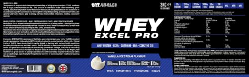 Out Angled Whey Excel Pro Whey Protein Powder Vanilla Flavour, 2kg, 66 Servings, High Protein Powder OUT ANGLED Au supplements