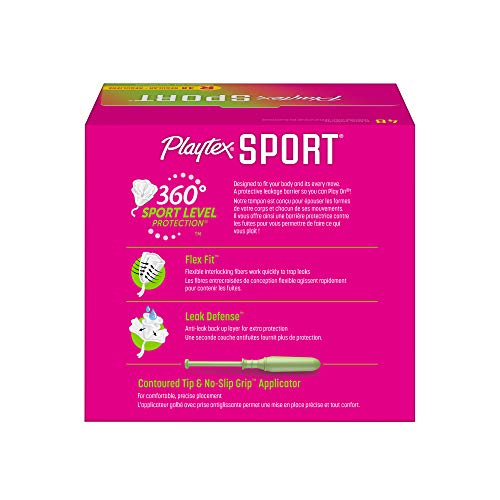Playtex Sport Tampons, Regular Absorbency, Fragrance-Free - 48ct (Packaging May Vary) PLAYTEX Au supplements