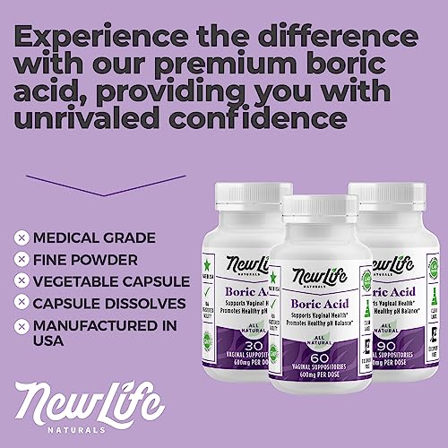 NewLife Naturals Boric Acid Suppositories for Women - 600mg NewLife Naturals Au supplements