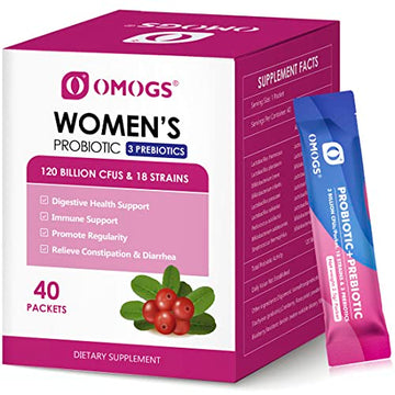 OMOGS Women's Probiotic,120-Billion-CFUs, 18 Strains, with 3 Prebiotics and Cranberry OMOGS Au supplements
