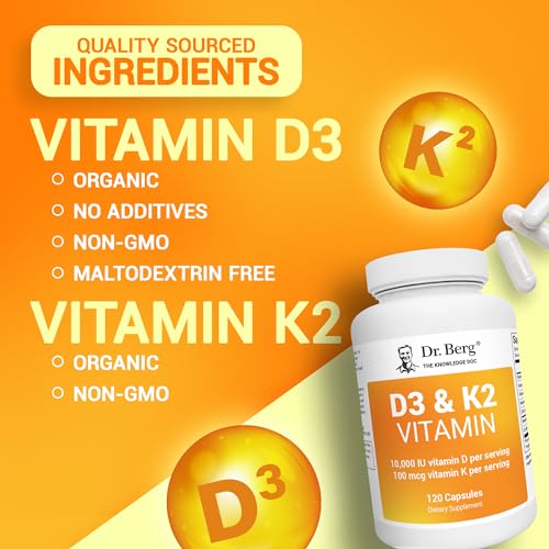 Dr. Berg's Vitamin D3 K2 Supplement w/MCT Oil - Includes 10,000 IU of Vitamin D3 Dr. Berg Nutritionals Au supplements