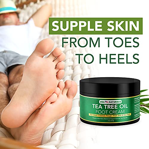 Tea Tree Oil Foot Cream For Dry Cracked Heels Repair - Natural Foot Cream For Dry Cracke USA Naturals Au supplements