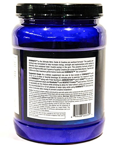 #1 Pre Workout - Dominate X 500g- Best Nitric Oxide & Creatine Pre-Workout Formula Pride Nutrition Au supplements