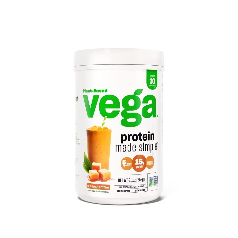 Vega Protein Made Simple, Caramel Toffee - Stevia Free Vegan Protein Powder, Plant Based Vega Au supplements