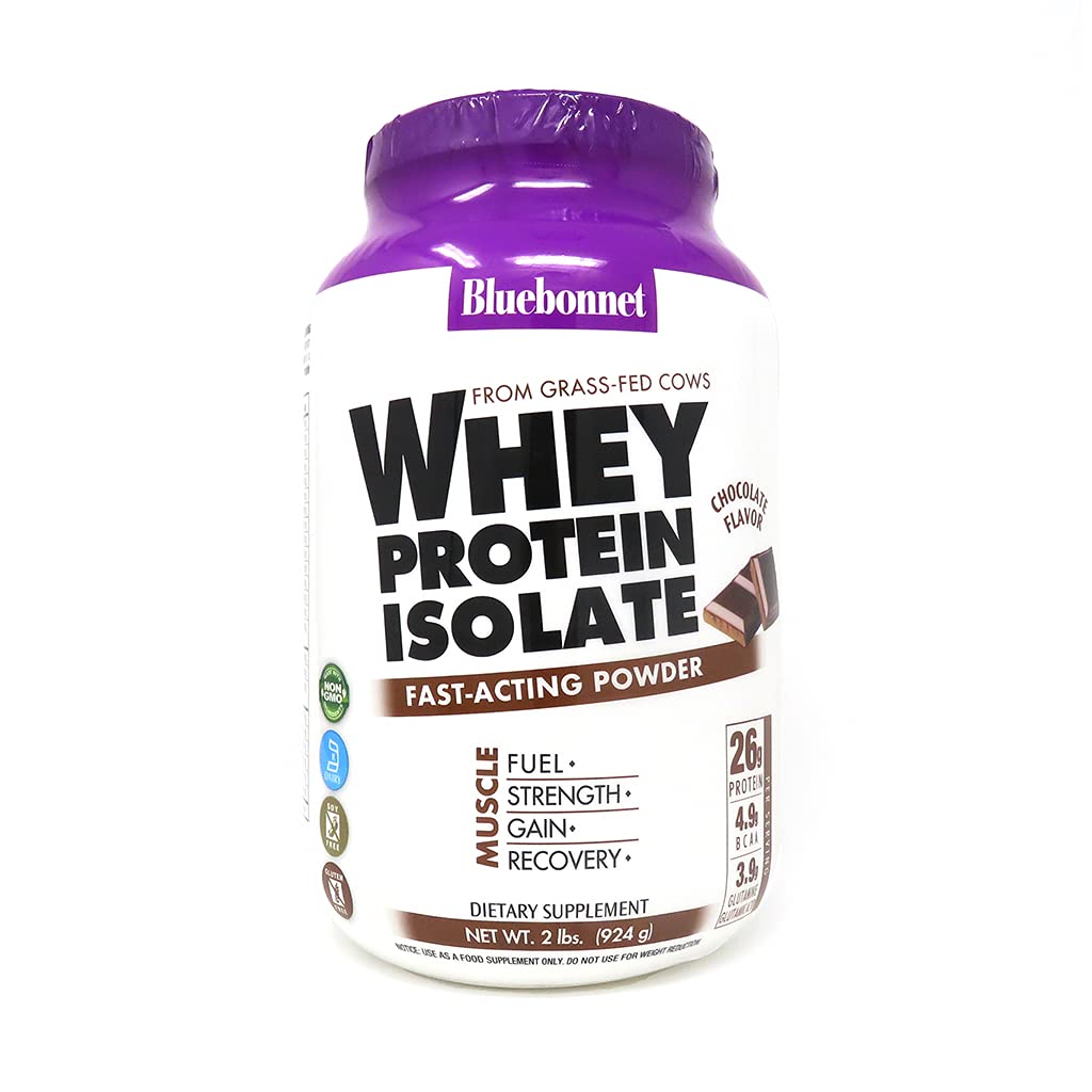 BlueBonnet 100% Natural Whey Protein Isolate Powder, Chocolate, 2 Pound Bluebonnet Au supplements