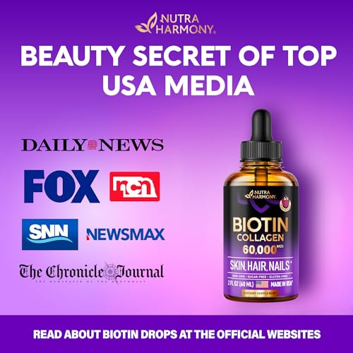 Liquid Biotin & Collagen - Vitamins for Hair Growth Support for Women & Men NUTRAHARMONY Au supplements