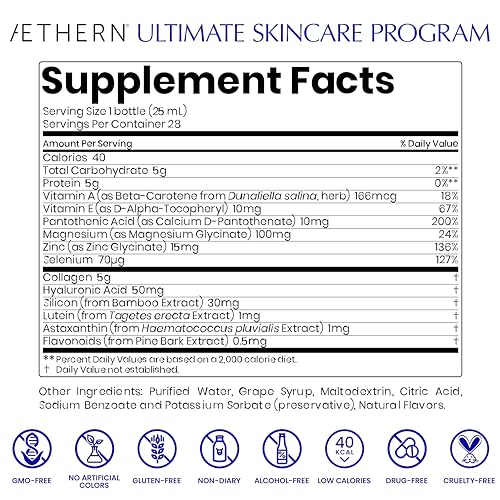 Collagen Drink + Hyaluronic Acid. Liquid Skincare Supplement. 12 High-Grade Natural Ingredients AETHERN Au supplements