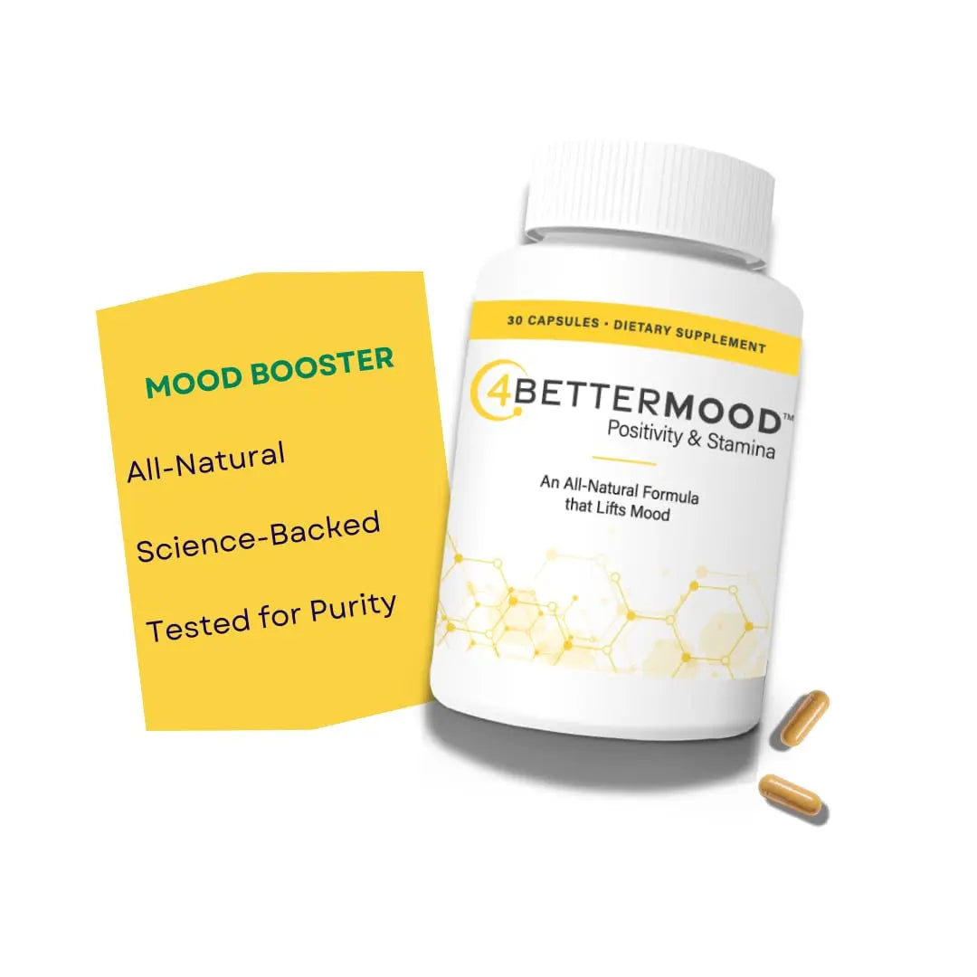 4BETTERMOOD Positivity & Stamina Capsule (30ct) Premium Mood Supplement - Enhance Mood & Promote Emotional Balance - Rhodiola, L-Theanine. Bocopa monnnieri, Velvet Bean, Skull Cap & Ashwaganda. 4BETTERMOOD Positivity & Stamina Au supplements