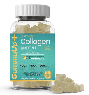 Hydrolysed Collagen Gummies with Biotin, 60 Sugar Free Natural Pineapple Flavoured Gummies ZA ZACANNA Au supplements