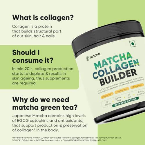 Collagen Supplements for Women & Men, 30 Servings, 150 GM | 100% Vegan Collagen Powder Tencha Au supplements