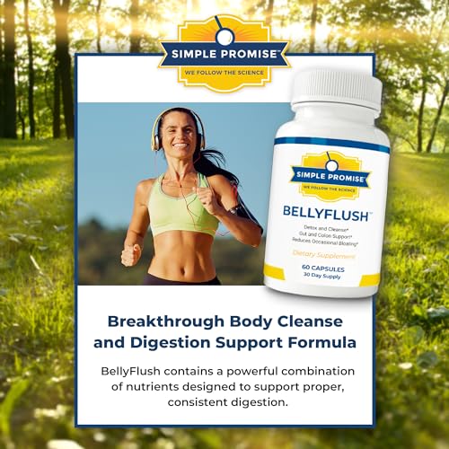 Simple Promise - BellyFlush - Detox and Colon Cleanse - Supports Digestive Health, 60 Capsules Simple Promise Au supplements