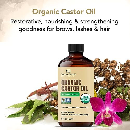 Botanic Hearth Castor Oil | USDA Certified Organic |100% Pure & Hexane Free | Cold Pressed | Growth Botanic Hearth Au supplements