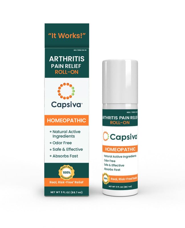 Capsiva Pain Relieving Gel, Absorbs Fast, Odor-Free, Safe for Prescription, No Known Side Effects (Gel Roll-On, 2 Pack, 3 Oz Each) Capsiva Au supplements