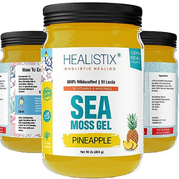 Healistix Pineapple Irish Sea Moss Gel 16 Oz - St Lucia Wildcrafted Seamoss Gel, Packed HX HEALISTIX Au supplements